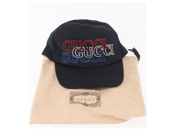 Cappello GUCCI in tela nera Auth BA11971A Nero - vista 17