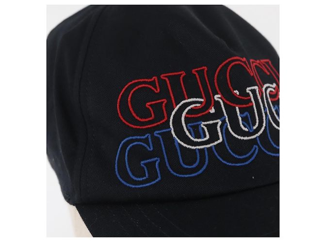 Cappello GUCCI in tela nera Auth BA11971A Nero - vista 6