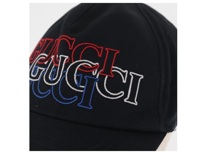 Cappello GUCCI in tela nera Auth BA11971A Nero - vista 7
