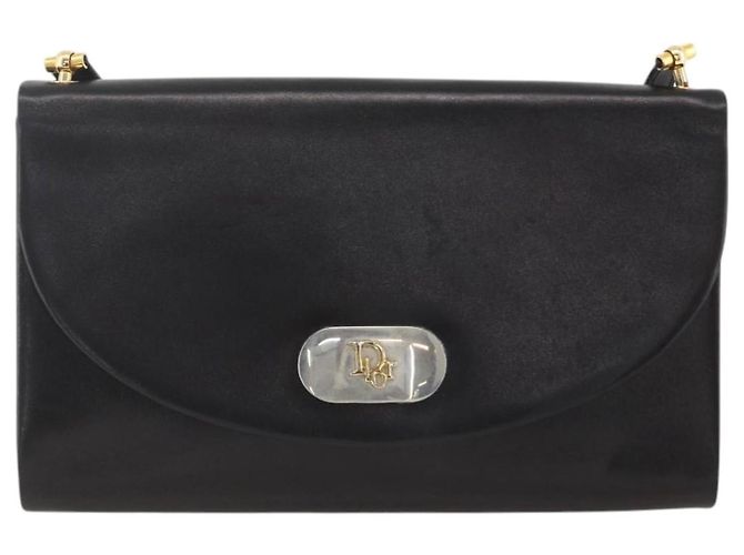 Borsa a Spalla Christian Dior in Pelle Nera e Oro Auth BA11919 Nero D'oro - vista 2