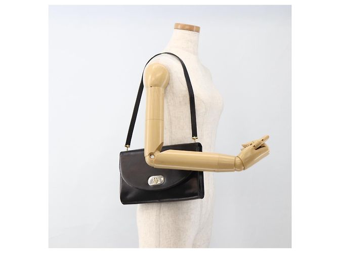 Borsa a Spalla Christian Dior in Pelle Nera e Oro Auth BA11919 Nero D'oro - vista 22
