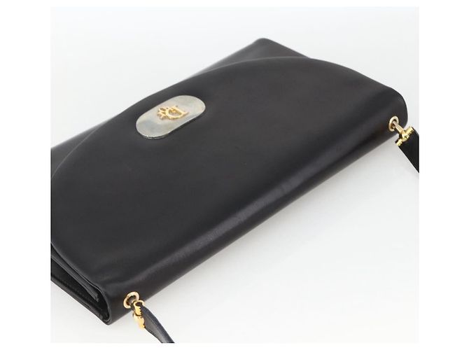 Borsa a Spalla Christian Dior in Pelle Nera e Oro Auth BA11919 Nero D'oro - vista 6