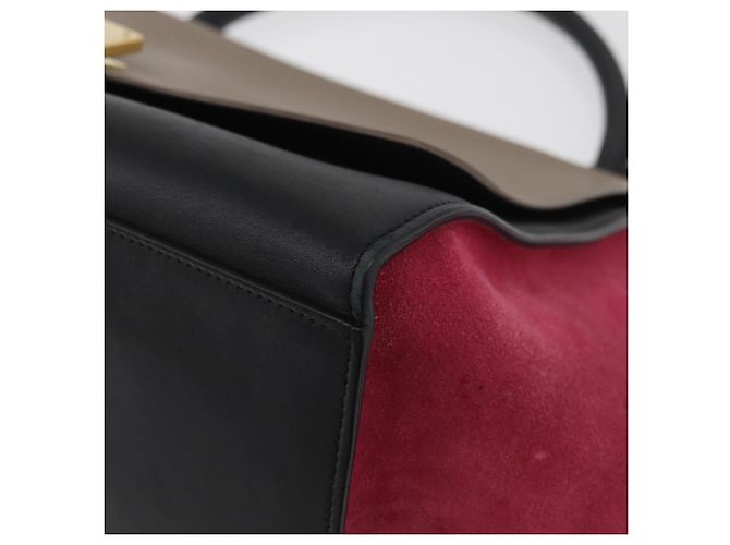Céline Borsa a mano Trapeze CELINE in pelle scamosciata 2 in 1 Rosa Beige Auth ka3552A - vista 13