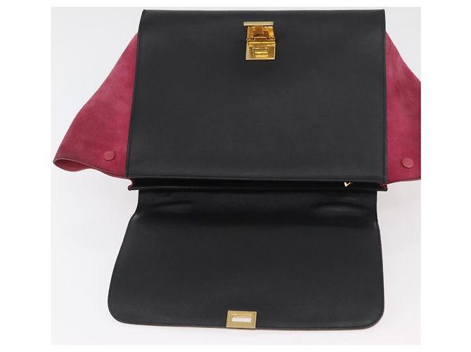 Céline Borsa a mano Trapeze CELINE in pelle scamosciata 2 in 1 Rosa Beige Auth ka3552A - vista 17