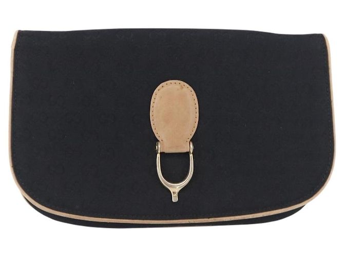 Borsa a Spalla GG Canvas Gucci Nera Oro Auth BAZ042 Nero D'oro - vista 2
