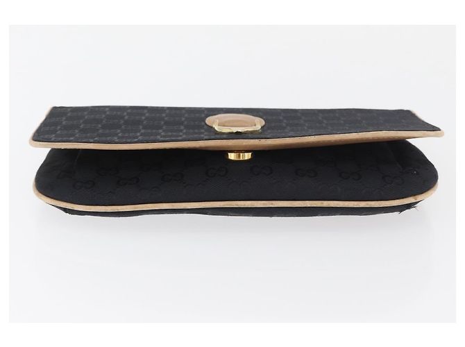 Borsa a Spalla GG Canvas Gucci Nera Oro Auth BAZ042 Nero D'oro - vista 7