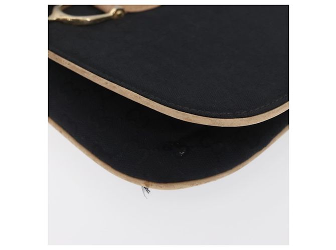 Borsa a Spalla GG Canvas Gucci Nera Oro Auth BAZ042 Nero D'oro - vista 9