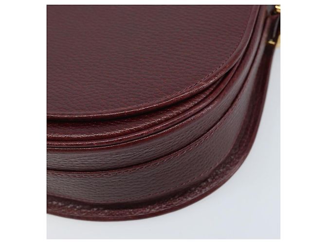 CARTIER Must Line Borsa a Spalla in Pelle Bordeaux Oro Auth 174444 D'oro Bordò - vista 10