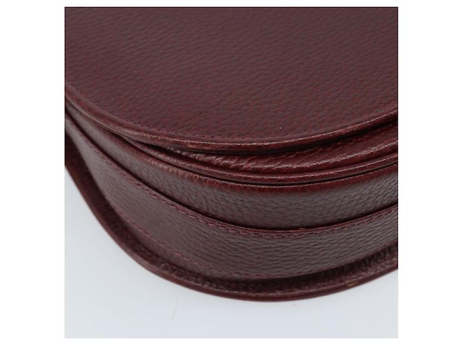 CARTIER Must Line Borsa a Spalla in Pelle Bordeaux Oro Auth 174444 D'oro Bordò - vista 11