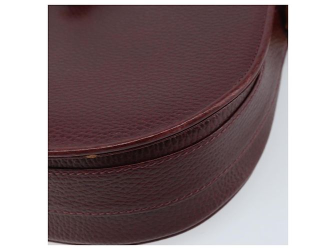 CARTIER Must Line Borsa a Spalla in Pelle Bordeaux Oro Auth 174444 D'oro Bordò - vista 12
