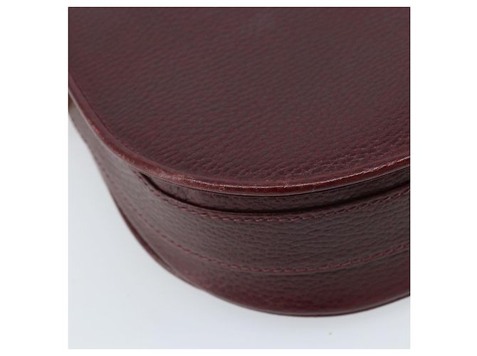CARTIER Must Line Borsa a Spalla in Pelle Bordeaux Oro Auth 174444 D'oro Bordò - vista 13