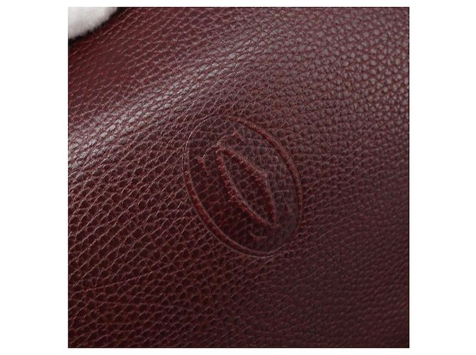 CARTIER Must Line Borsa a Spalla in Pelle Bordeaux Oro Auth 174444 D'oro Bordò - vista 15