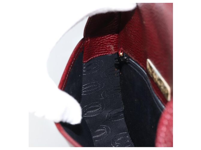 CARTIER Must Line Borsa a Spalla in Pelle Bordeaux Oro Auth 174444 D'oro Bordò - vista 19