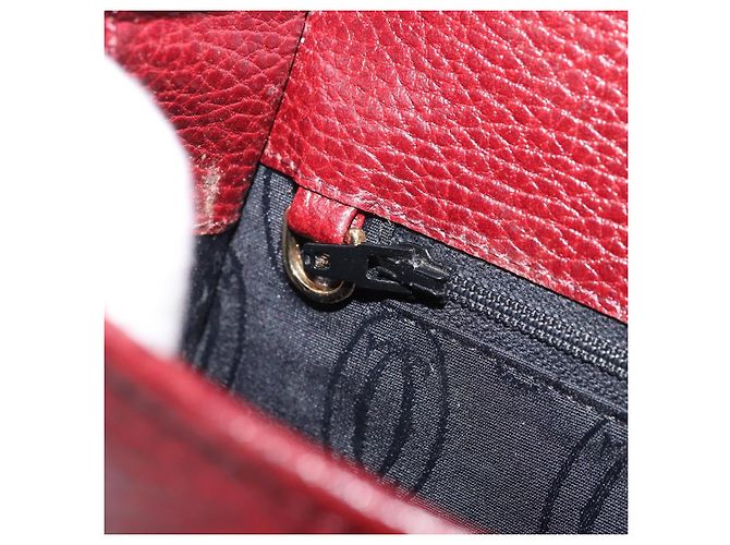 CARTIER Must Line Borsa a Spalla in Pelle Bordeaux Oro Auth 174444 D'oro Bordò - vista 20