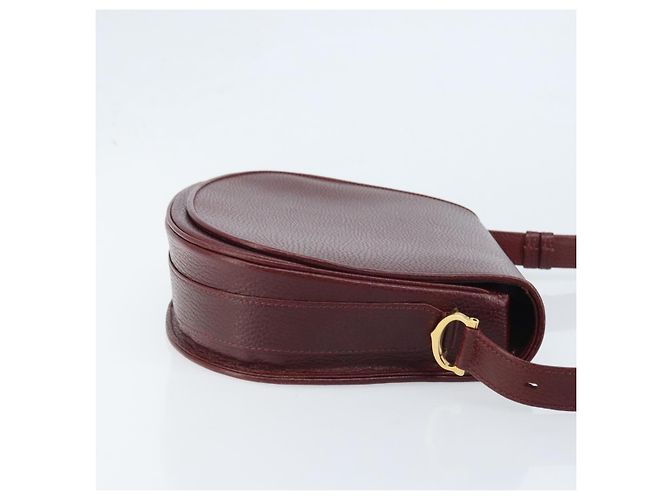 CARTIER Must Line Borsa a Spalla in Pelle Bordeaux Oro Auth 174444 D'oro Bordò - vista 4
