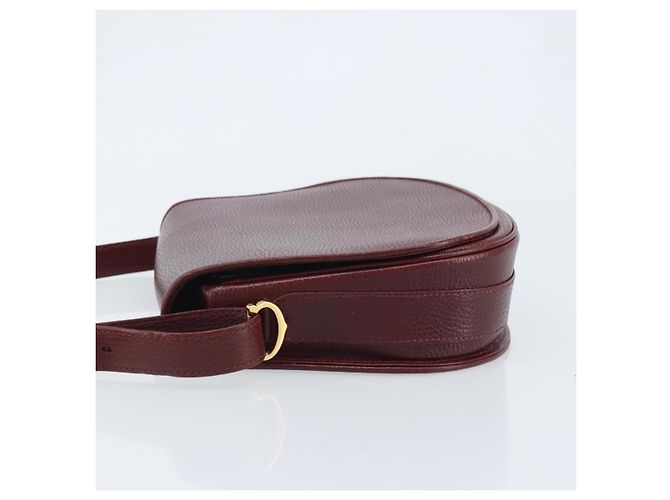 CARTIER Must Line Borsa a Spalla in Pelle Bordeaux Oro Auth 174444 D'oro Bordò - vista 5
