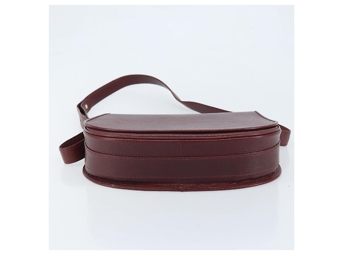 CARTIER Must Line Borsa a Spalla in Pelle Bordeaux Oro Auth 174444 D'oro Bordò - vista 9