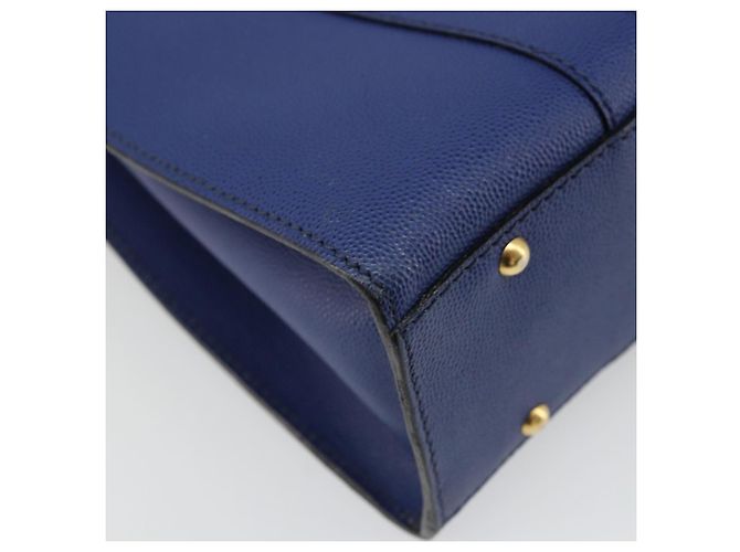 Céline Borsa a Spalla CELINE in Pelle Blu Oro Auth BAZ626A D'oro - vista 13