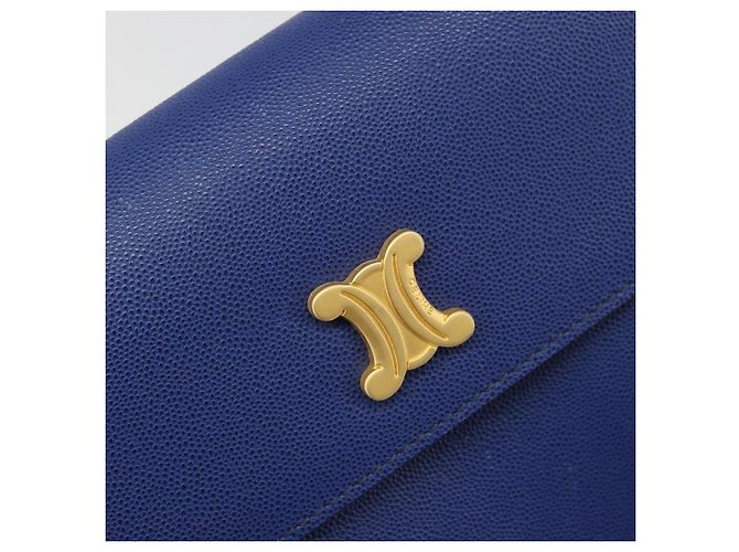 Céline Borsa a Spalla CELINE in Pelle Blu Oro Auth BAZ626A D'oro - vista 14