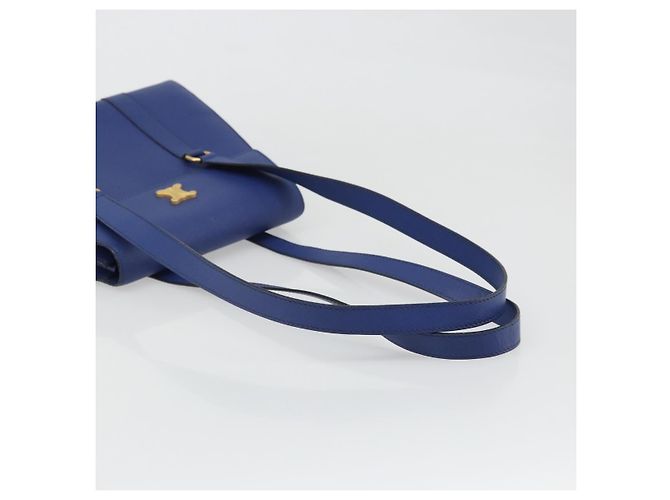 Céline Borsa a Spalla CELINE in Pelle Blu Oro Auth BAZ626A D'oro - vista 7