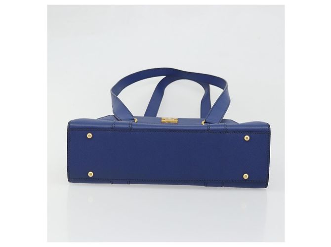 Céline Borsa a Spalla CELINE in Pelle Blu Oro Auth BAZ626A D'oro - vista 9