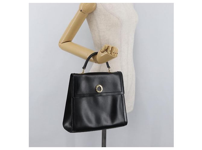Borsa a mano CÉLINE Circle in pelle nera e oro Auth BAZ793V Nero D'oro - vista 26