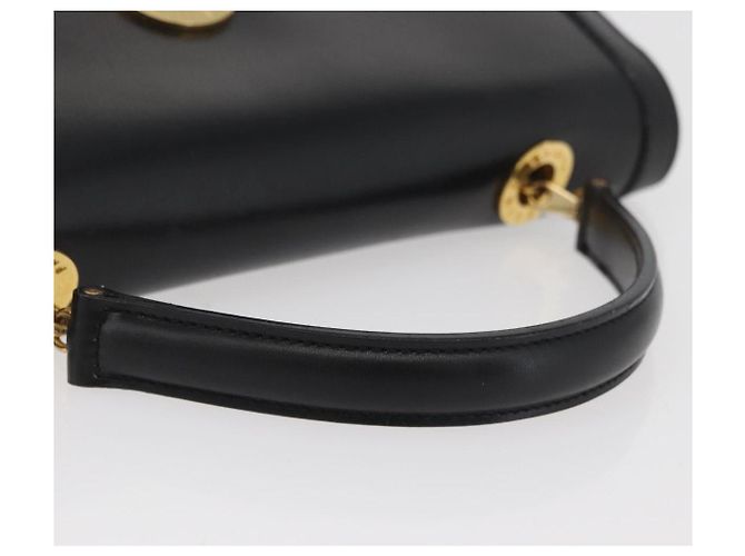 Borsa a mano CÉLINE Circle in pelle nera e oro Auth BAZ793V Nero D'oro - vista 7
