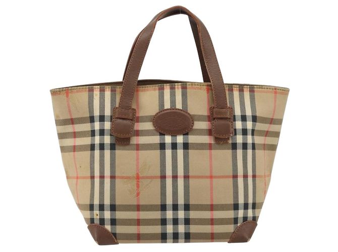Borsa a mano in tela Nova Check Burberrys marrone oro Auth BA11552 D'oro - vista 13