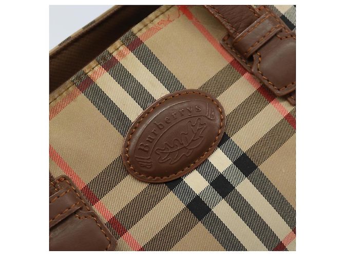 Borsa a mano in tela Nova Check Burberrys marrone oro Auth BA11552 D'oro - vista 17