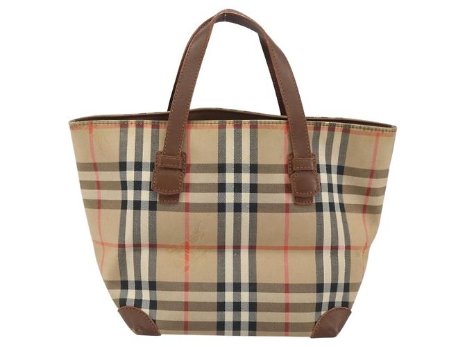 Borsa a mano in tela Nova Check Burberrys marrone oro Auth BA11552 D'oro - vista 2