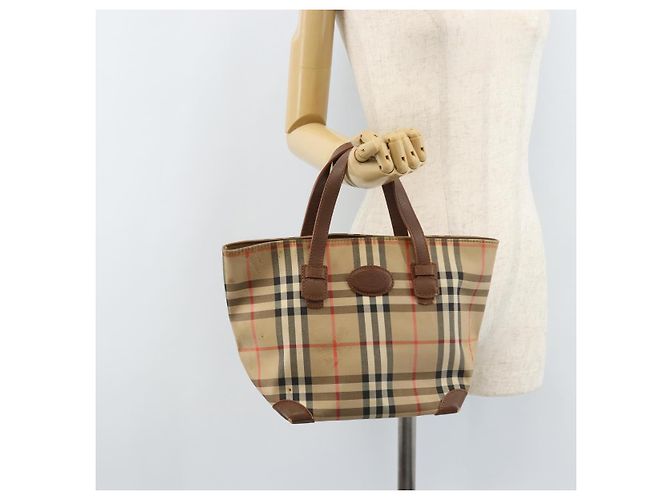 Borsa a mano in tela Nova Check Burberrys marrone oro Auth BA11552 D'oro - vista 21