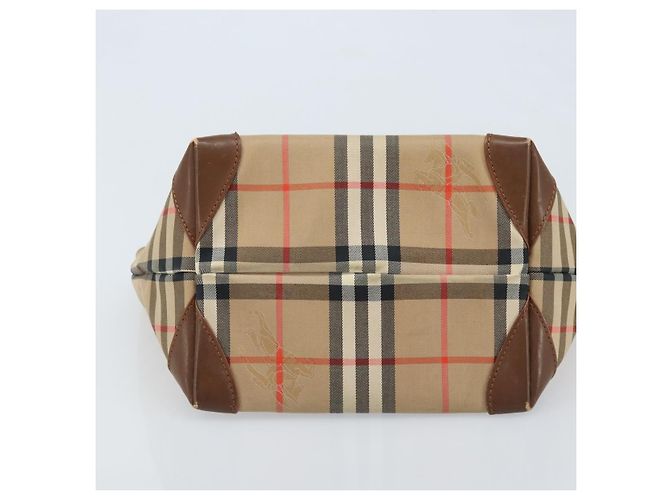 Borsa a mano in tela Nova Check Burberrys marrone oro Auth BA11552 D'oro - vista 5