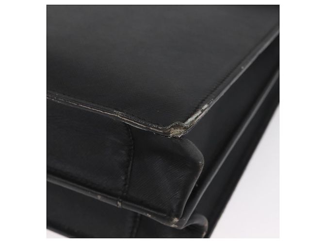 Saffiano PRADA Borsa da lavoro in pelle Safiano Nera Oro Auth 174051 Nero D'oro - vista 14