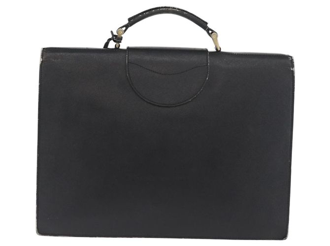 Saffiano PRADA Borsa da lavoro in pelle Safiano Nera Oro Auth 174051 Nero D'oro - vista 2