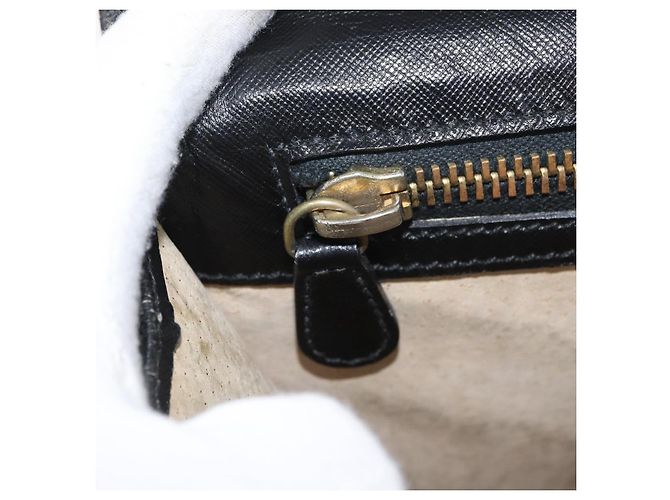 Saffiano PRADA Borsa da lavoro in pelle Safiano Nera Oro Auth 174051 Nero D'oro - vista 25