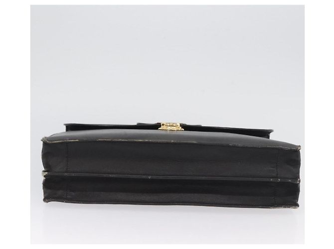 Saffiano PRADA Borsa da lavoro in pelle Safiano Nera Oro Auth 174051 Nero D'oro - vista 5