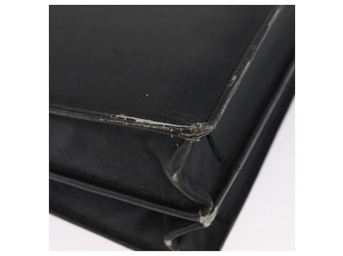 Saffiano PRADA Borsa da lavoro in pelle Safiano Nera Oro Auth 174051 Nero D'oro - vista 9