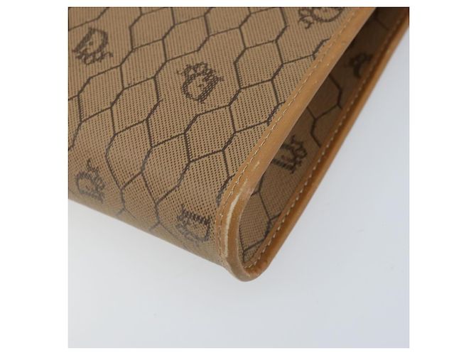 Borsa a spalla in tela a nido d'ape Christian Dior PVC marrone oro Auth bs34236 - vista 10