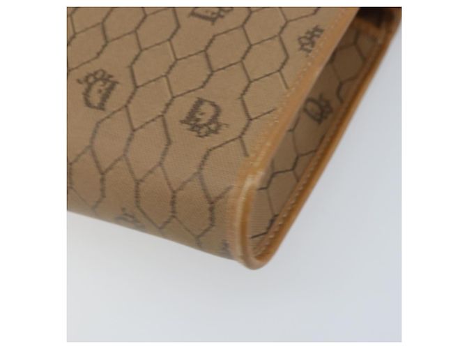 Borsa a spalla in tela a nido d'ape Christian Dior PVC marrone oro Auth bs34236 - vista 12