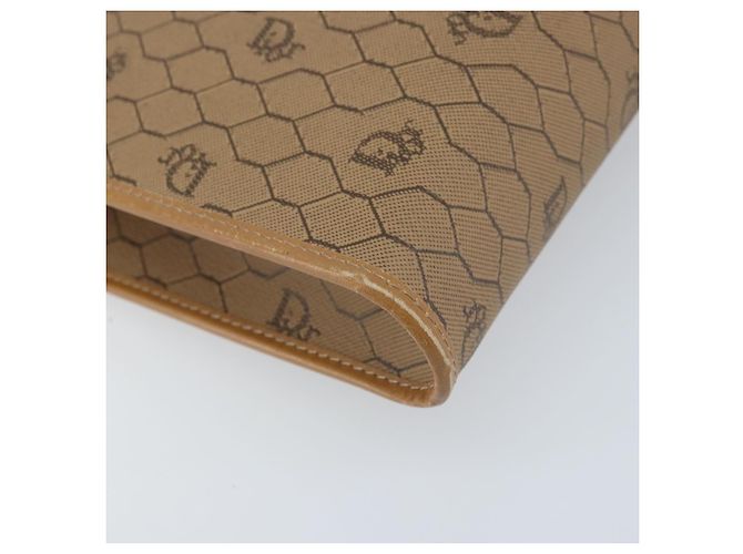 Borsa a spalla in tela a nido d'ape Christian Dior PVC marrone oro Auth bs34236 - vista 13