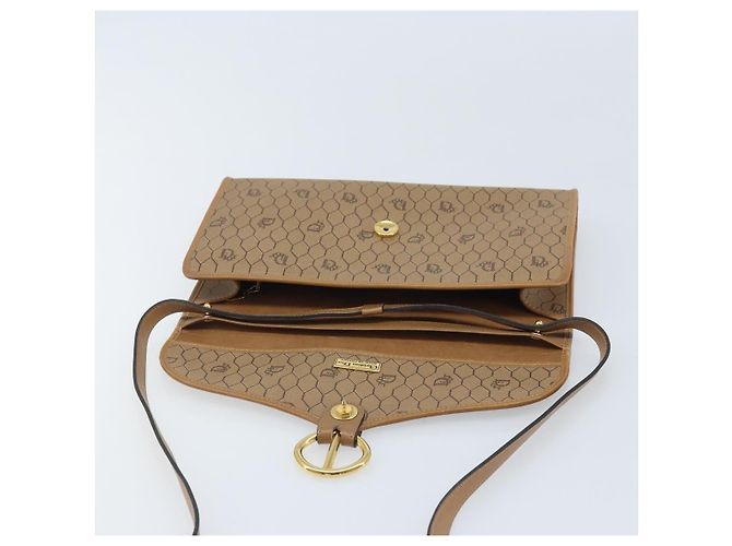 Borsa a spalla in tela a nido d'ape Christian Dior PVC marrone oro Auth bs34236 - vista 15
