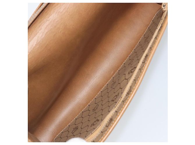 Borsa a spalla in tela a nido d'ape Christian Dior PVC marrone oro Auth bs34236 - vista 17