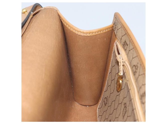 Borsa a spalla in tela a nido d'ape Christian Dior PVC marrone oro Auth bs34236 - vista 18