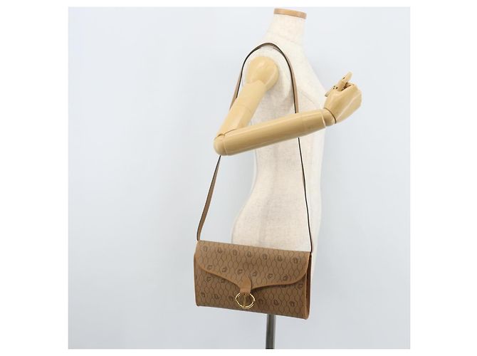 Borsa a spalla in tela a nido d'ape Christian Dior PVC marrone oro Auth bs34236 - vista 22
