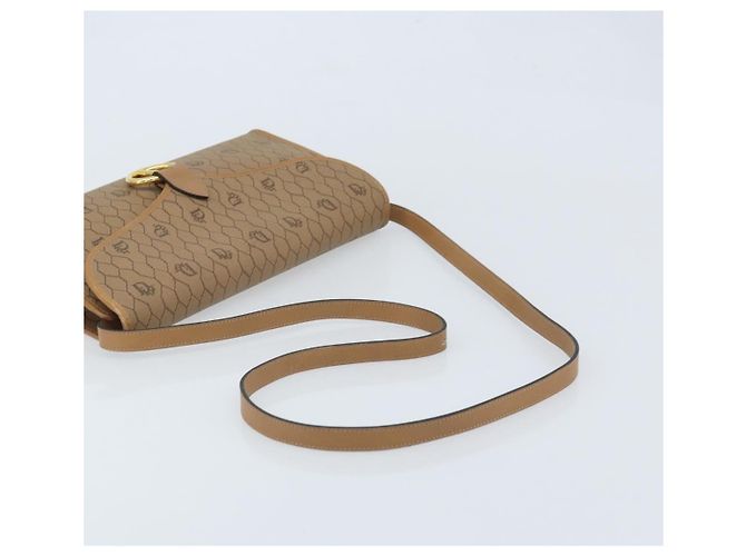 Borsa a spalla in tela a nido d'ape Christian Dior PVC marrone oro Auth bs34236 - vista 7