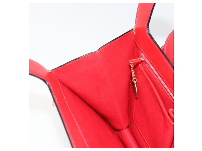Céline Borsa Medallion in pelle rossa e oro Auth BAZ711A Rosso D'oro - vista 19