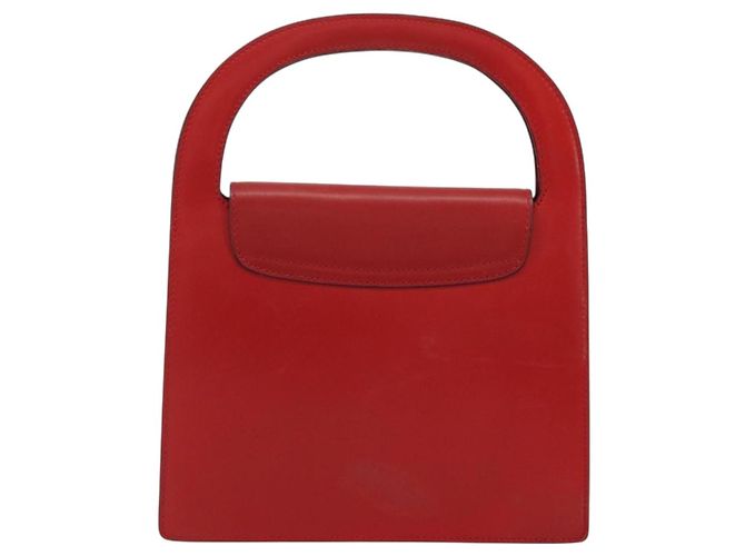 Céline Borsa Medallion in pelle rossa e oro Auth BAZ711A Rosso D'oro - vista 2
