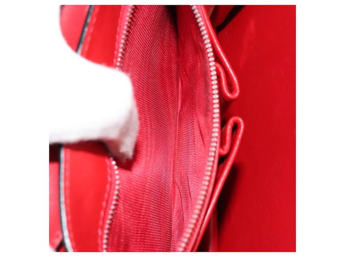 Céline Borsa Medallion in pelle rossa e oro Auth BAZ711A Rosso D'oro - vista 21