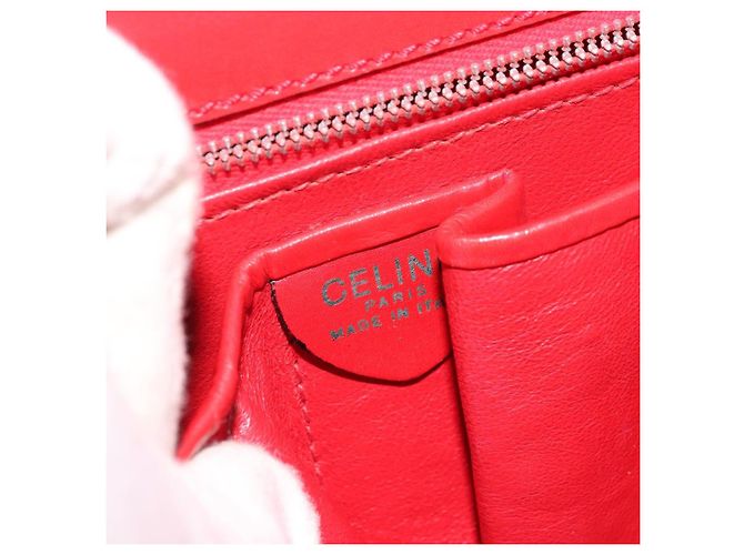 Céline Borsa Medallion in pelle rossa e oro Auth BAZ711A Rosso D'oro - vista 22