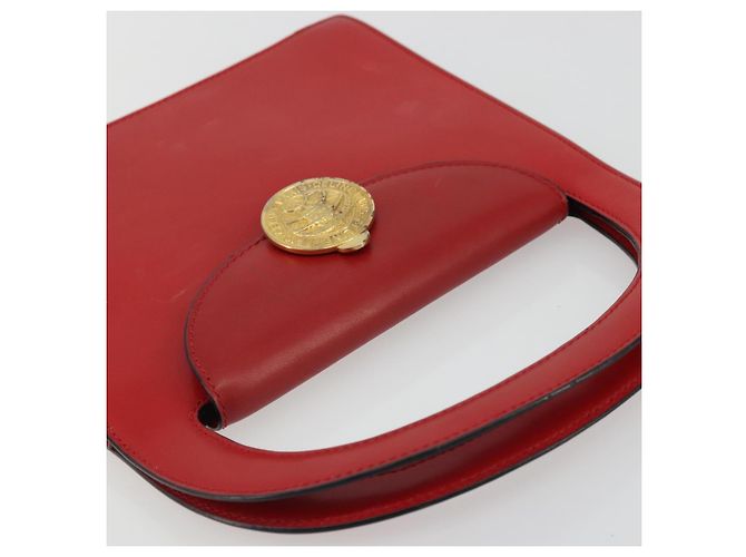 Céline Borsa Medallion in pelle rossa e oro Auth BAZ711A Rosso D'oro - vista 6